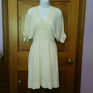 Banana Republic cream cotton dress.  Size S